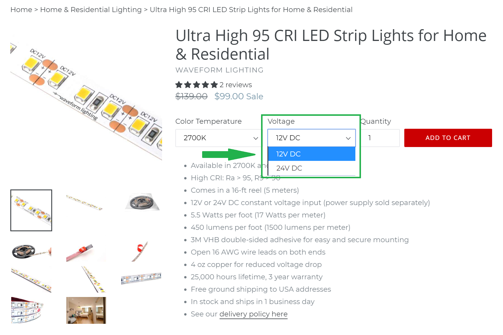 12v vs 24v LED strip or Voltage Drop 