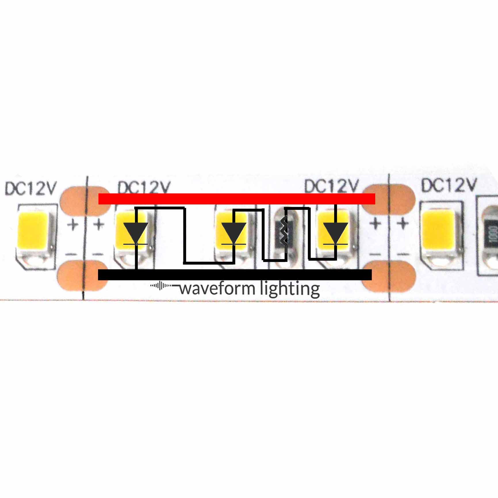 Led Strip Light Internal Schematic And Voltage Information Waveform Lighting
