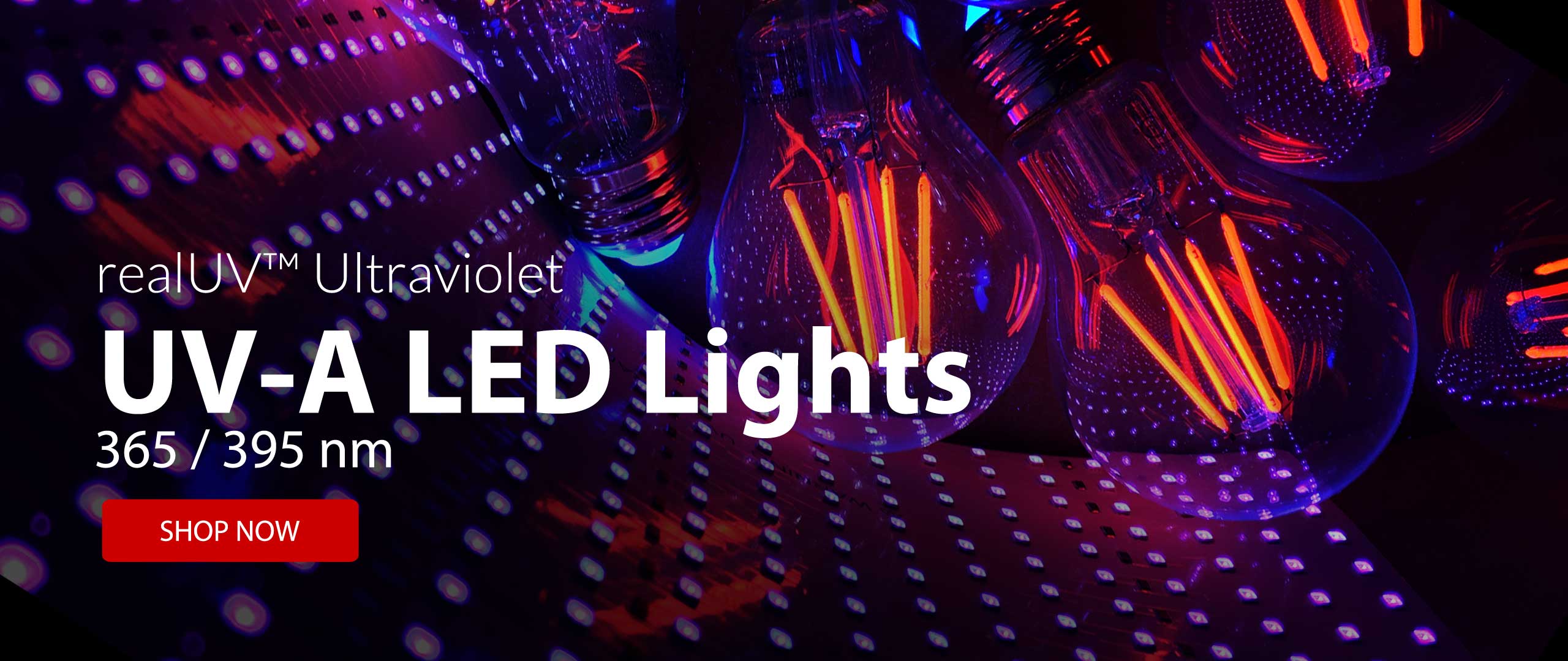 Neon glowing paint splatters illuminated by realUV LED lights